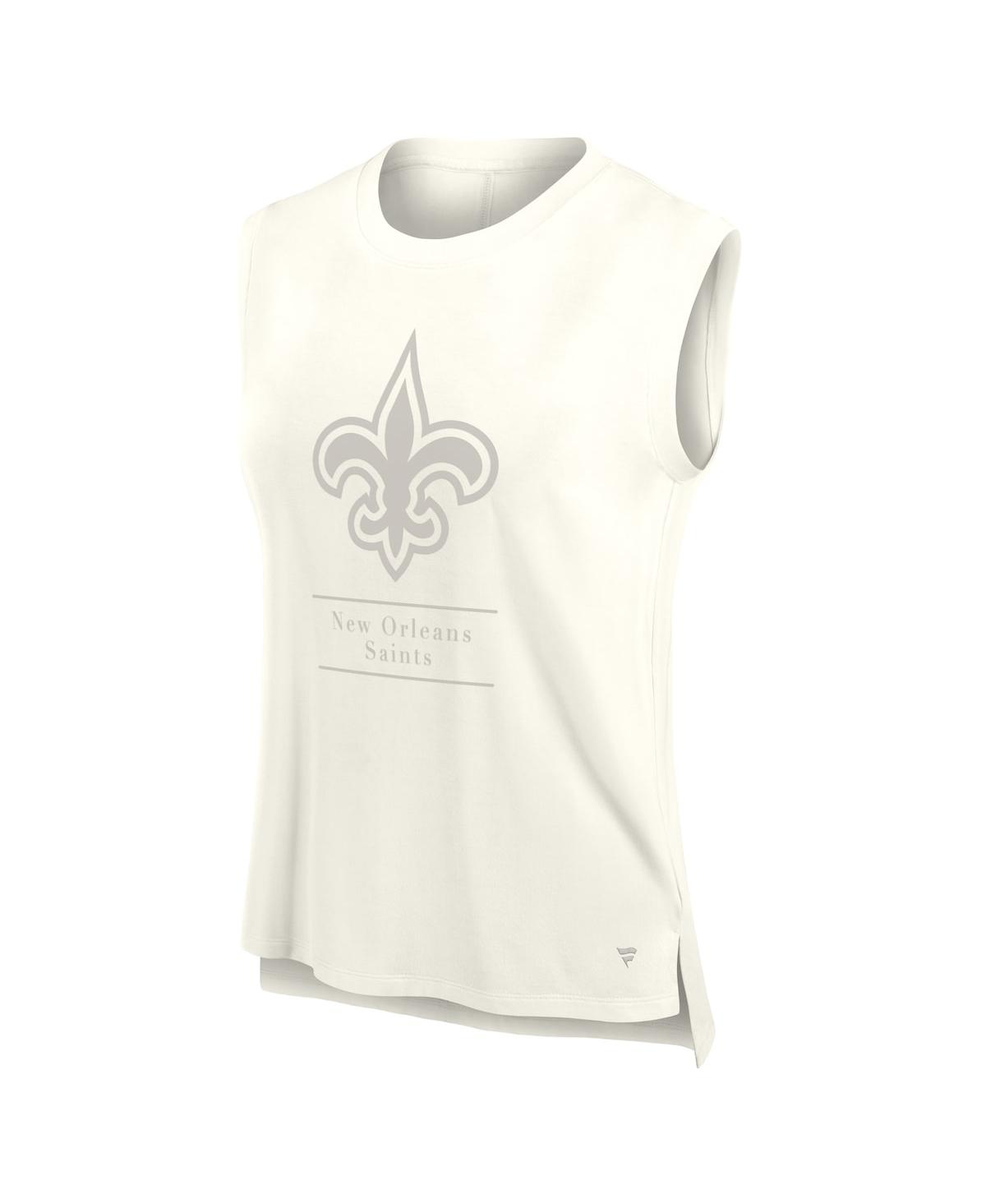 Fanatics Women's Cream New Orleans Saints Studio Embrace Tank Top In Neutral