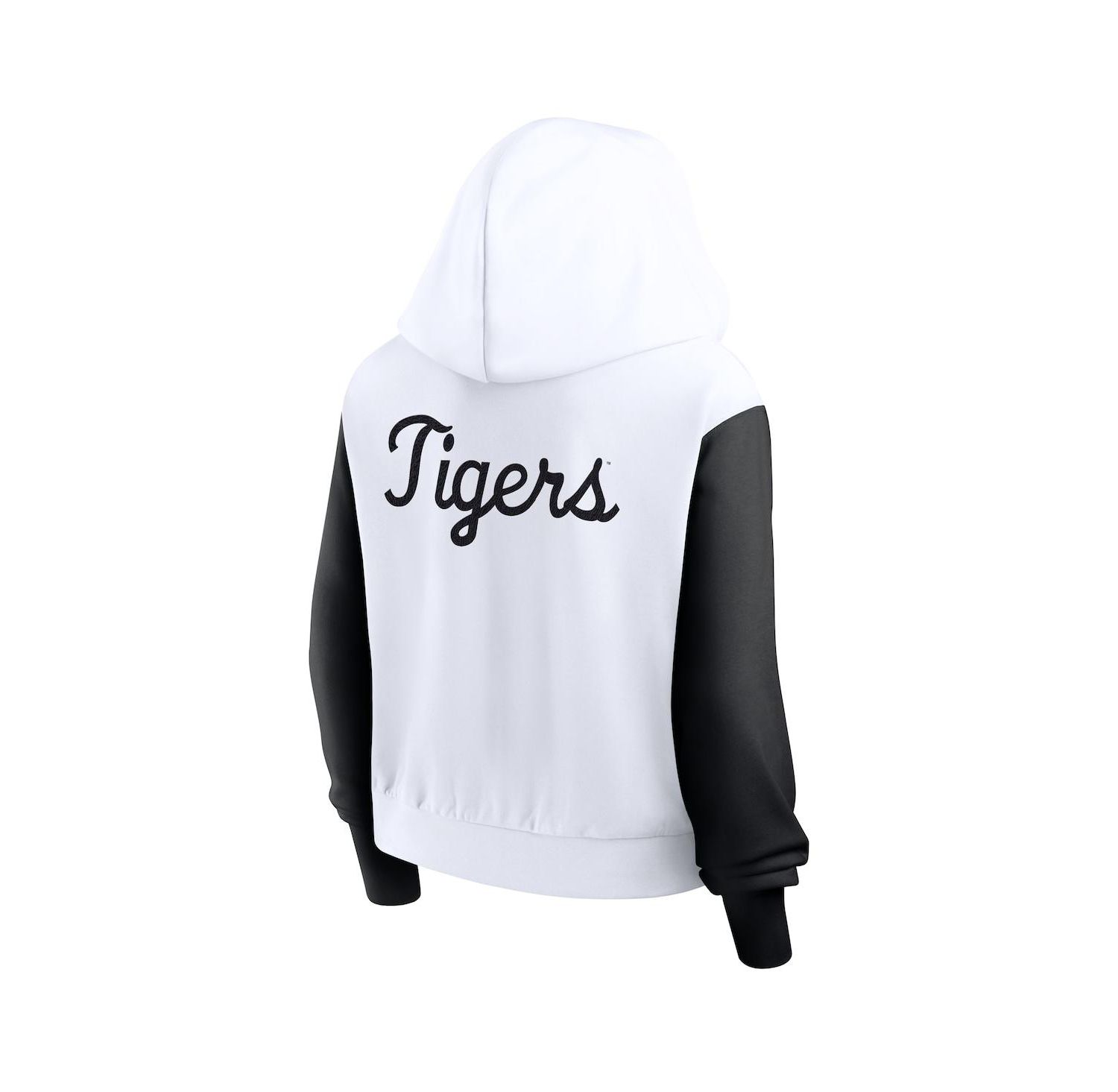 Women's White LSU Tigers Cropped Beyond Capability Color Block Script Full-Zip Hoodie