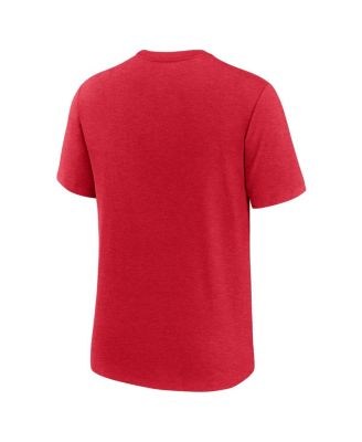 Men's Heather Red Kansas City Chiefs Long Pass Tri-Blend T-Shirt