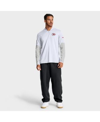 Men's White Kansas City Chiefs Sideline Feel The Pressure Performance Half-Zip Pullover