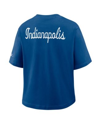 Women's Royal Indianapolis Colts Rewind Pocket Boxy T-Shirt