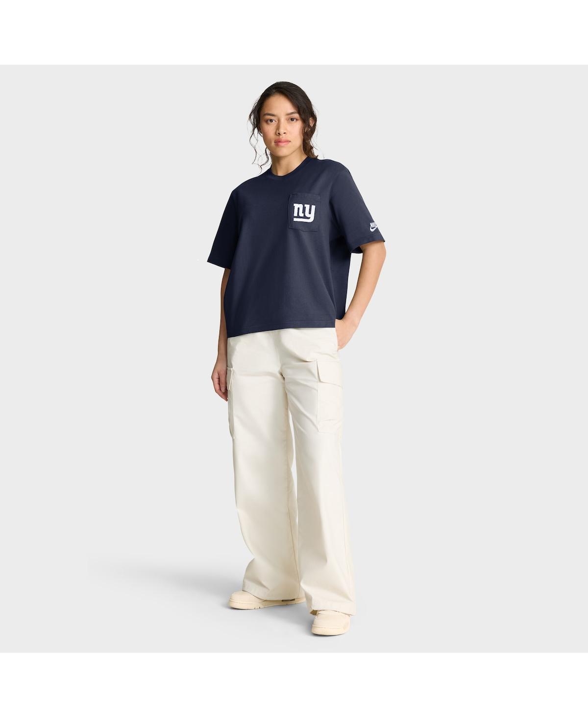 Nike Royal New York Giants Rewind Pocket Boxy T-shirt In Blue