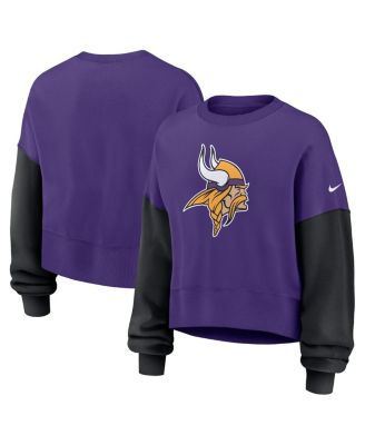 Nike - Women's Purple Minnesota Vikings Oversized Color-Block Pullover Sweatshirt