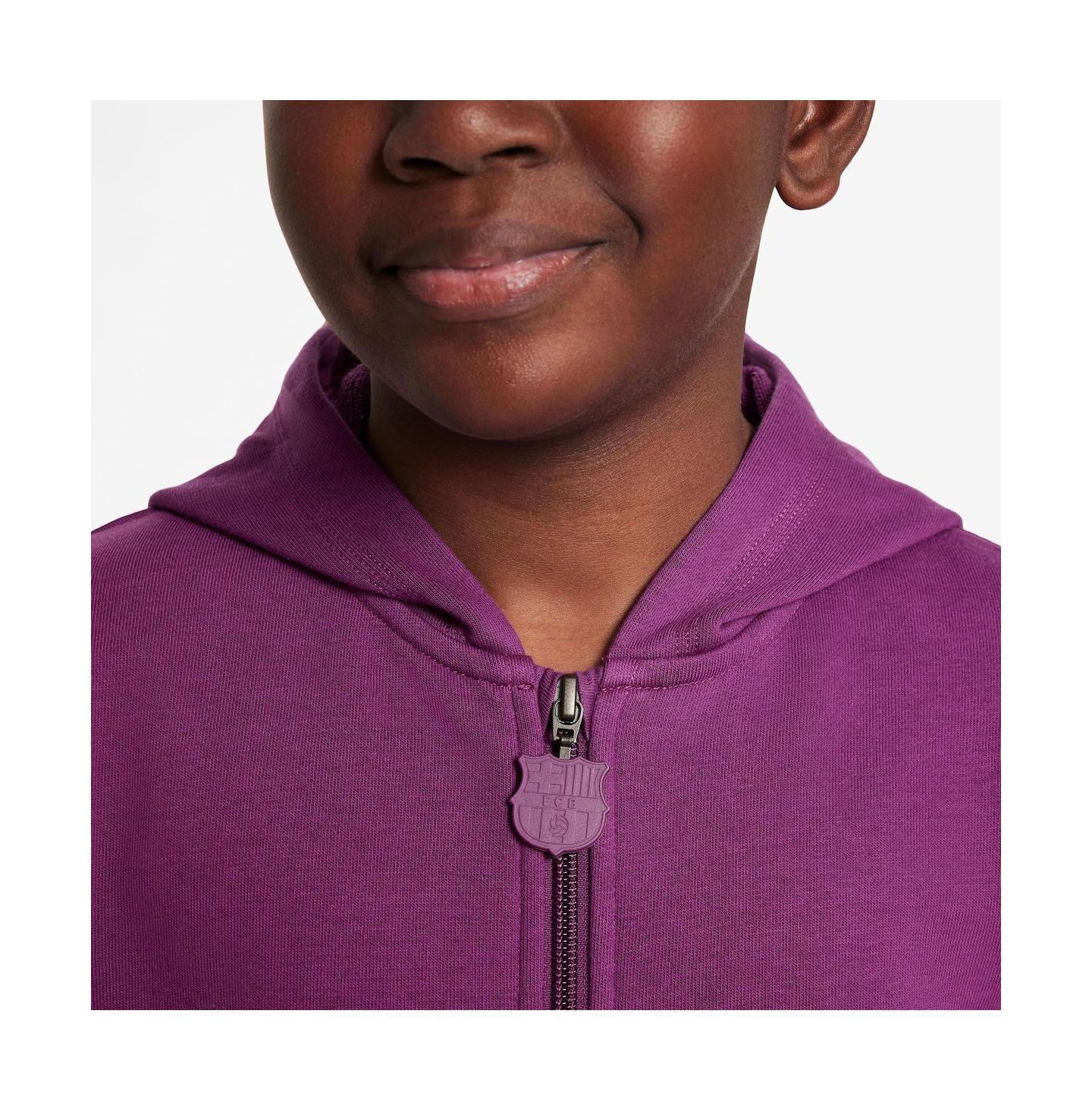 Детская куртка Nike Purple Barcelona 2025/26 Club Full-Zip Hooded — фото 3