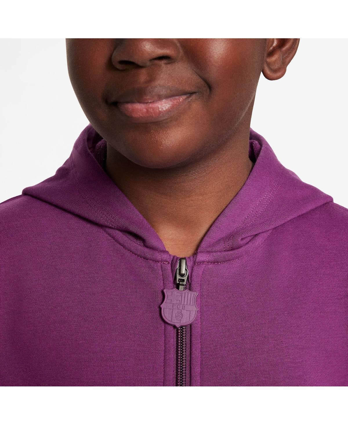 Nike Big Boys and Girls Purple Barcelona 2025/26 Club Full-Zip Hooded Jacket