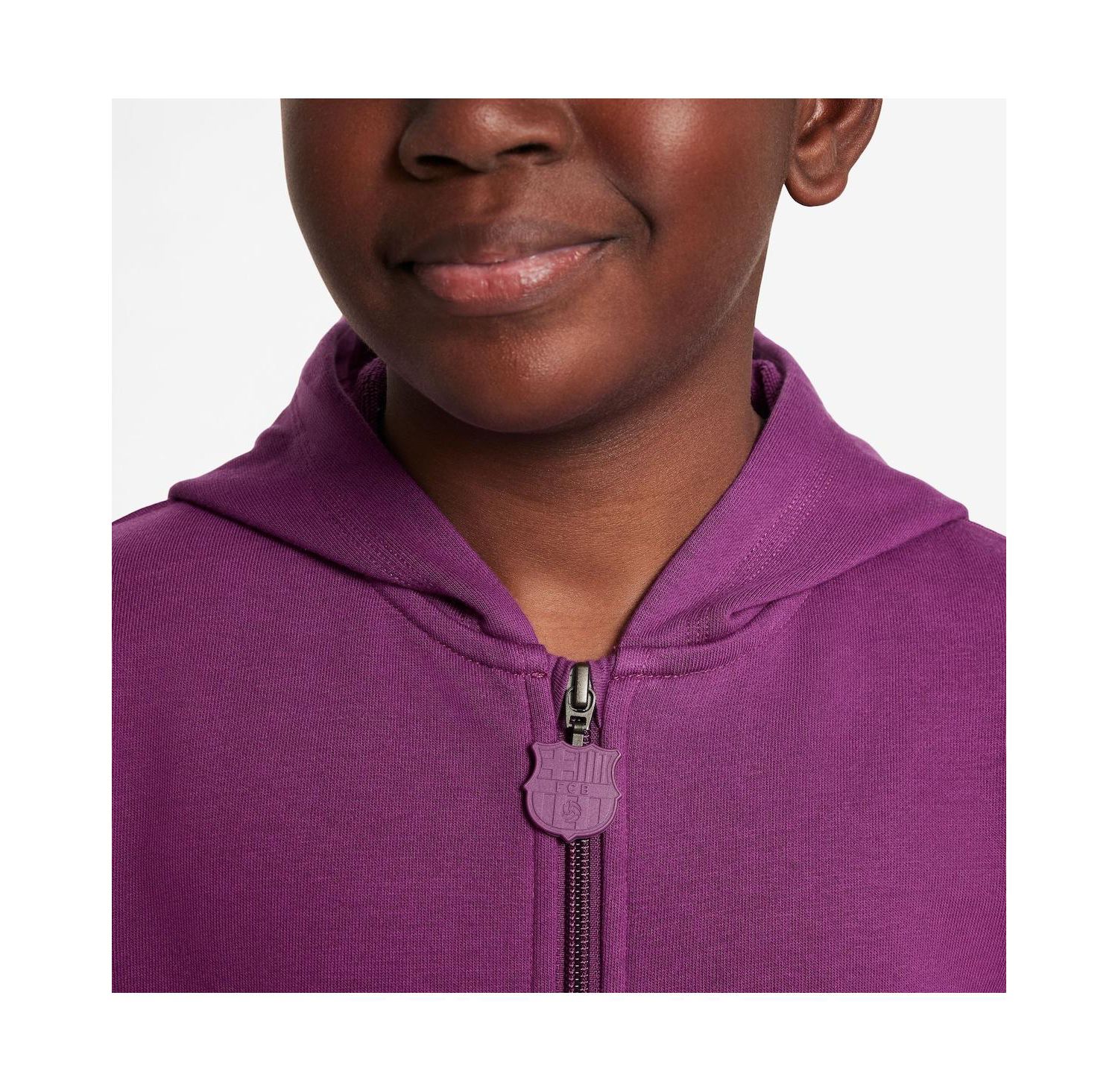 Big Boys and Girls Purple Barcelona 2025/26 Club Full-Zip Hooded Jacket