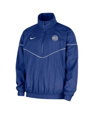 Men's Blue New York Knicks Courtside Wind Runner Woven Half-Zip Jacket