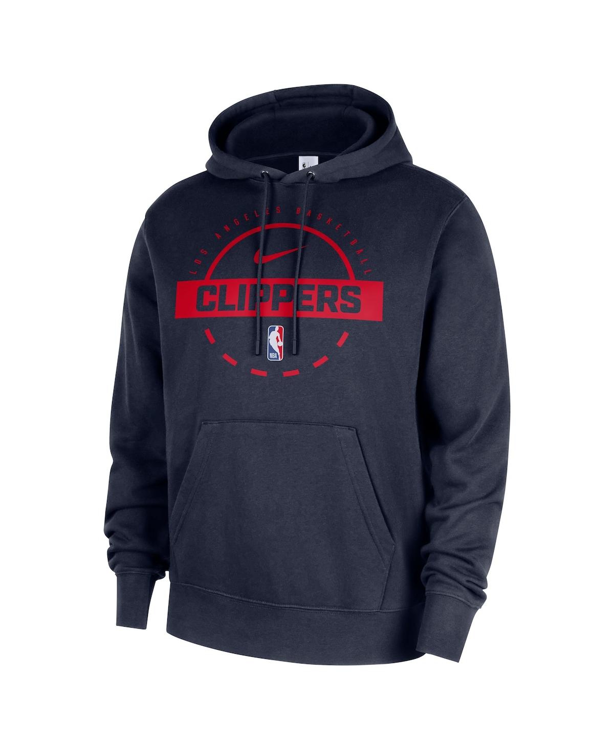 Nike Men's Navy La Clippers 2025/26 Authentic Practice Club Pullover Hoodie In Black