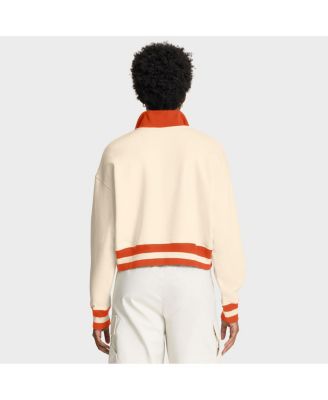 Women's Cream/Orange Clemson Tigers Legacy Half-Zip Sweatshirt