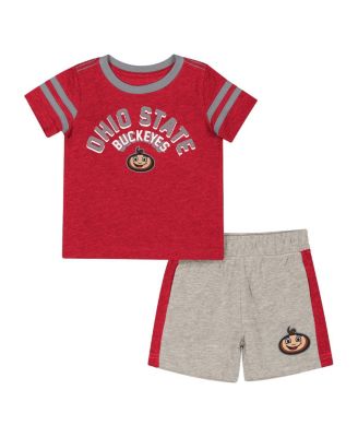 Colosseum - Baby Boys and Girls&nbsp;2-Piece Heather Scarlet Ohio State Buckeyes T-Shirt and Shorts Set