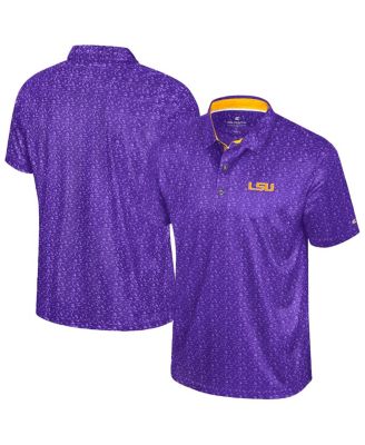 Colosseum - Men's Purple LSU Tigers Football Print Polo Shirt