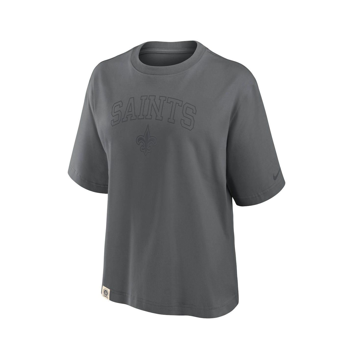 Женская футболка Nike Charcoal New Orleans Saints Glory Arch Boxy — фото 2