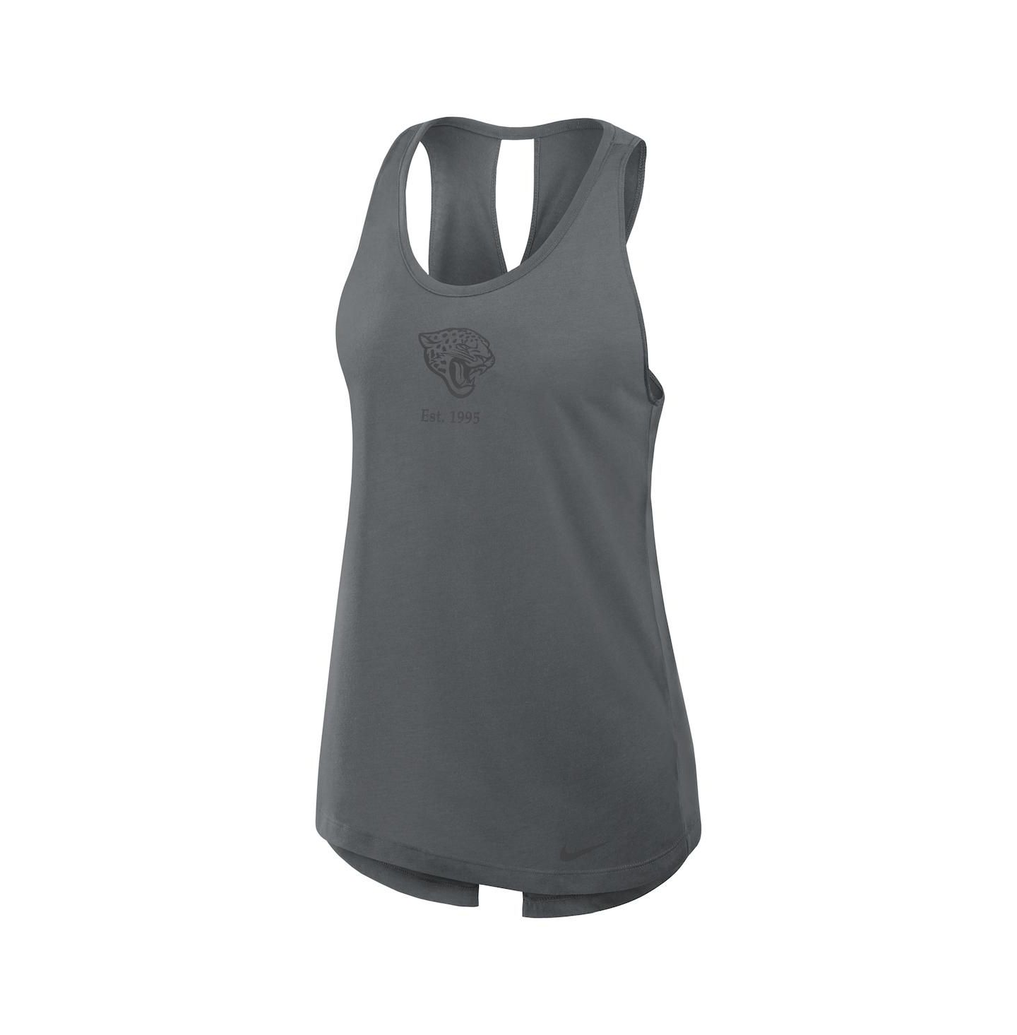 Женский топ Nike Gray Jacksonville Jaguars Glory Crisscross Performance — фото 2