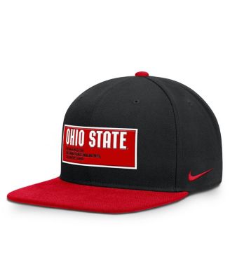 Nike - Men's Black/Scarlet Ohio State Buckeyes 2025 On-field Patch Pro Dri-FIT Snapback Hat