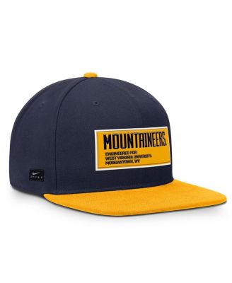 Men's Navy/Gold West Virginia Mountaineers 2025 On-Field Patch Pro Dri-FIT Snapback Hat