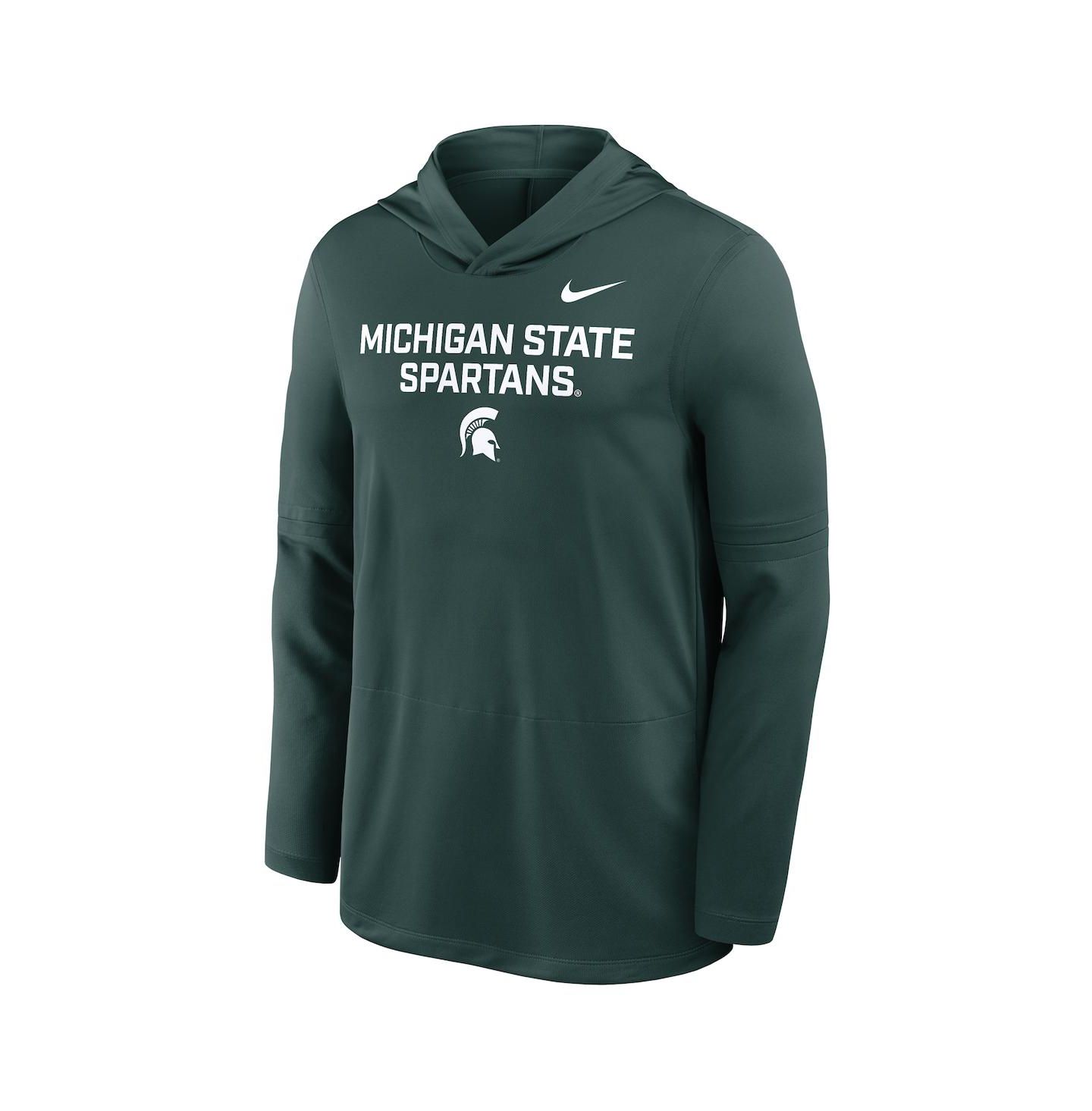 Мужское худи Nike Green Michigan State Spartans 2025 Sideline Performance Long Sleeve T-Shirt — фото 4