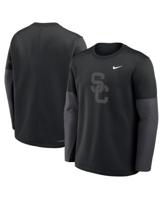 Men's Black USC Trojans 2025 Sideline Coach Performance Long Sleeve T-Shirt