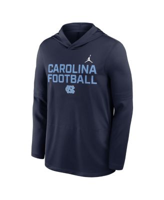 Men's Navy North Carolina Tar Heels 2025 Sideline Performance Long Sleeve Hoodie T-Shirt
