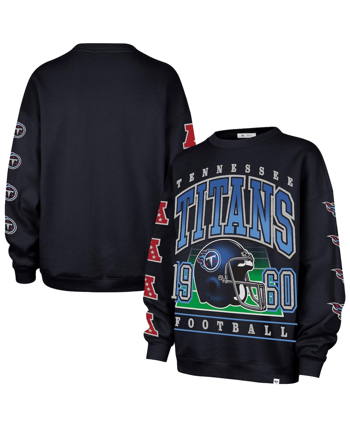 '47 Brand Women's Navy Tennessee Titans Go Big Oversized Pullover Sweatshirt