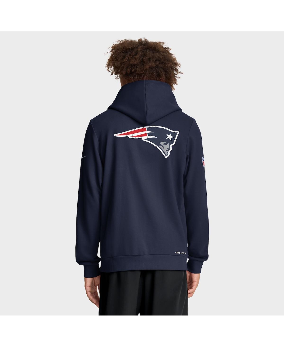 Nike Men's Navy New England Patriots Sideline Standard Issue Utility Player Dri-fit Full-Zip Hoodie