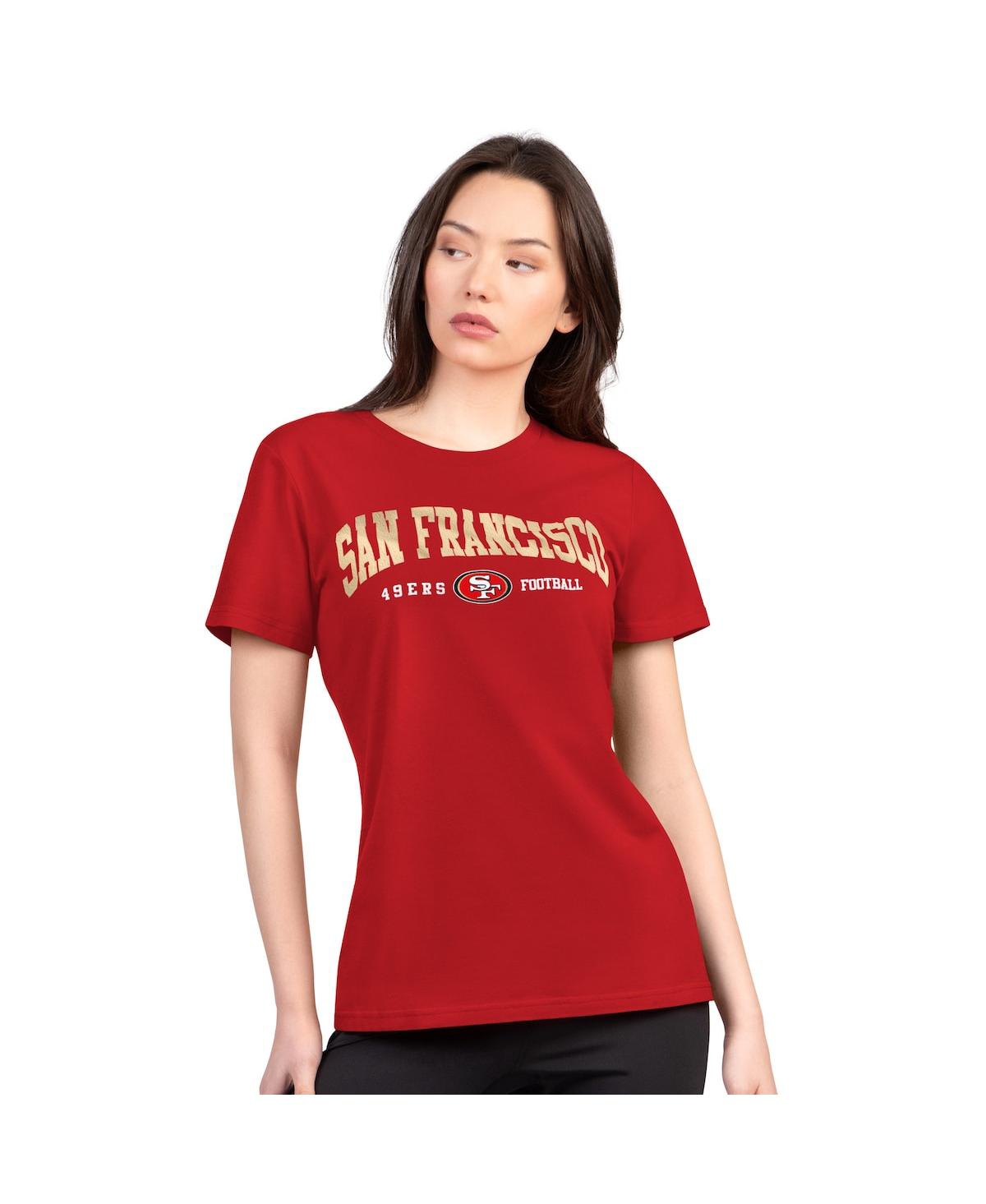 G-iii 4Her by Carl Banks Women's Scarlet San Francisco 49ers Super-Slim Lightweight Winning Crew T-Shirt