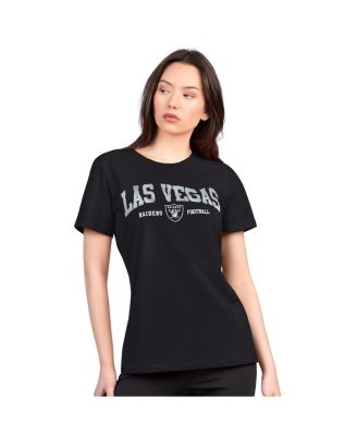 G-III 4Her by Carl Banks - Women's Black Las Vegas Raiders Super-Slim Lightweight Winning Crew T-shirt