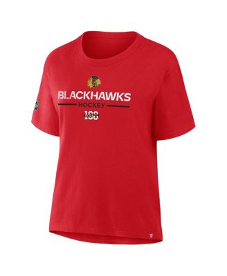 Women's Red Chicago Blackhawks Centennial Celebration T-Shirt