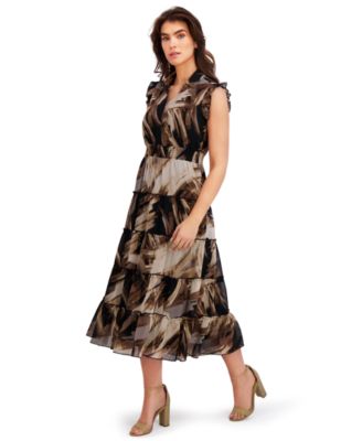 Women's Chiffon Printed Tier Dress