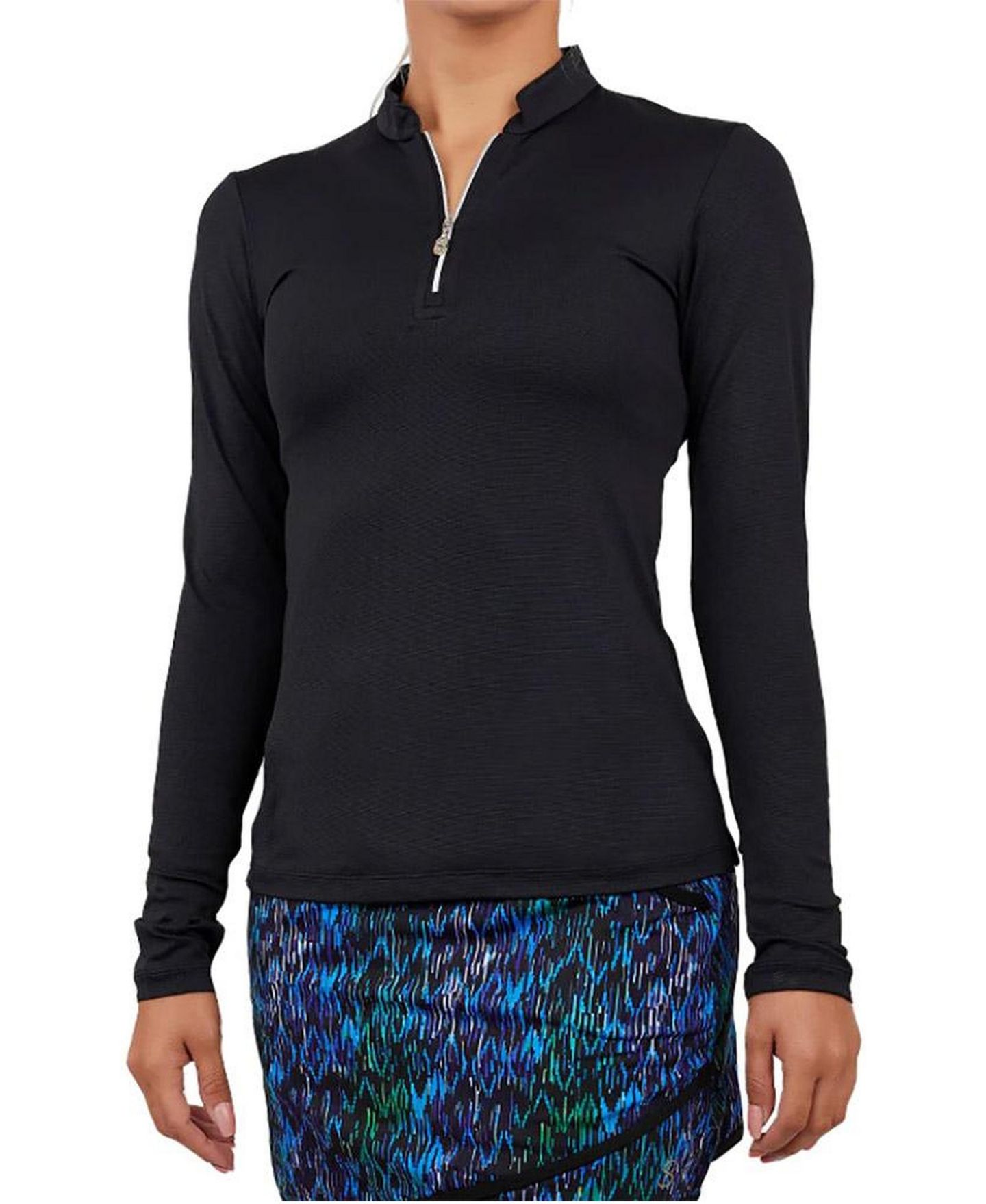 Женская рубашка Sofibella 1/4 Zip Golf, цвет: Чёрный — фото 1