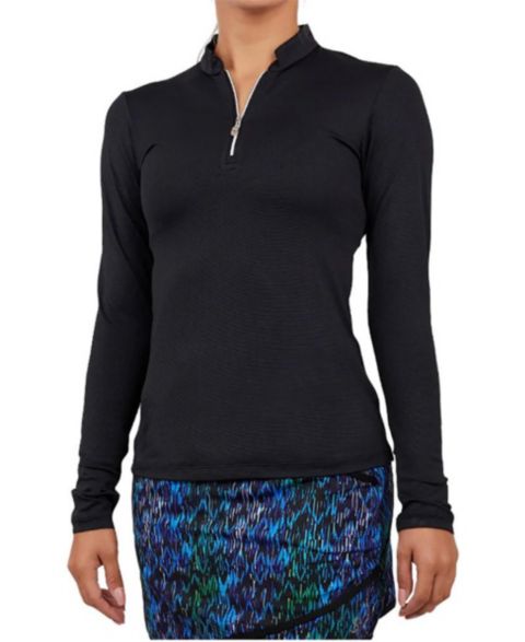 Женская рубашка Sofibella 1/4 Zip Golf, цвет: Чёрный