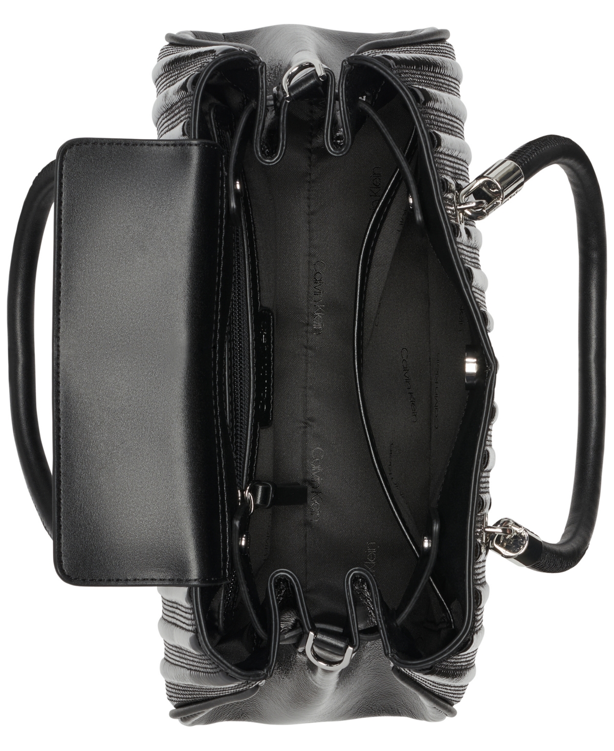 Calvin Klein Women's Brigette Patent Piping Mini Satchel Bag