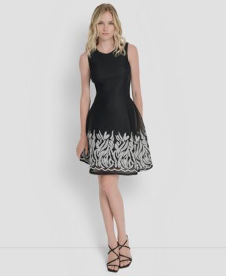 DKNY - Women's Embroiderd Mesh Dress