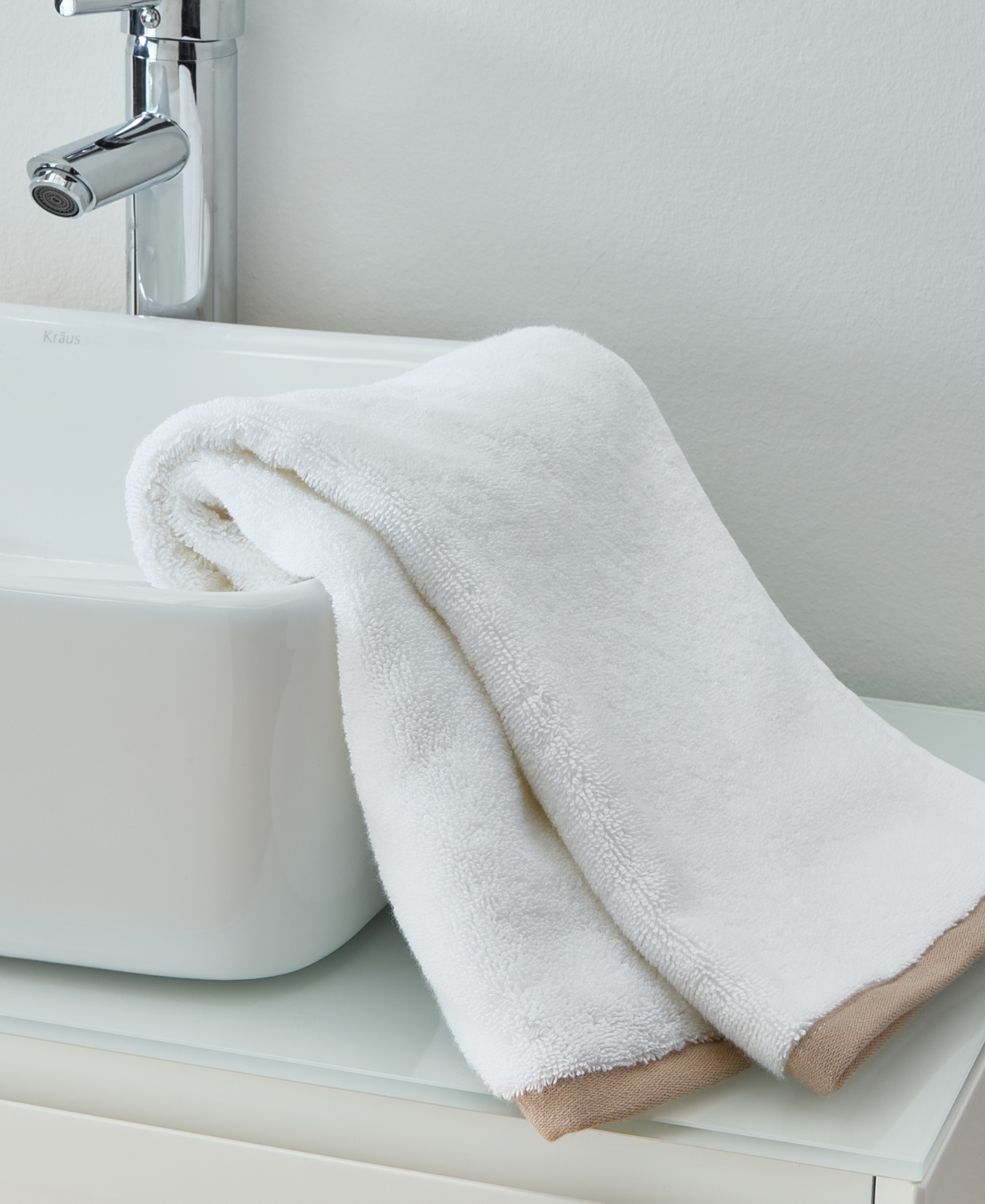 Hotel Collection Linea Cotton Hand Towel, 20" X 30" In White