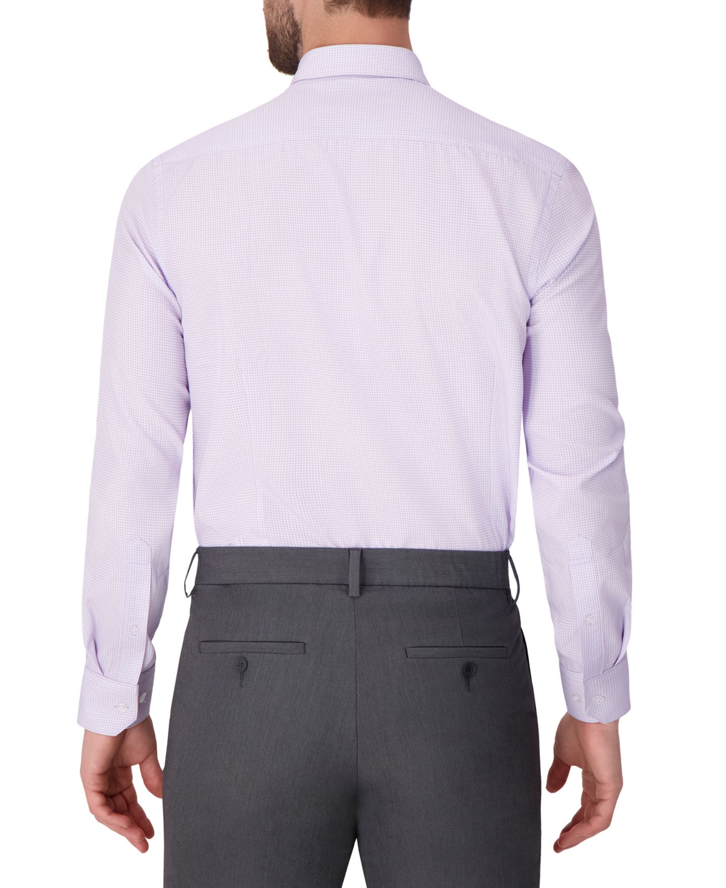 Мужская рубашка Report Collection Long Sleeve 4-Way Check Print Dress Shirt, цвет: Лавандовый — фото 2