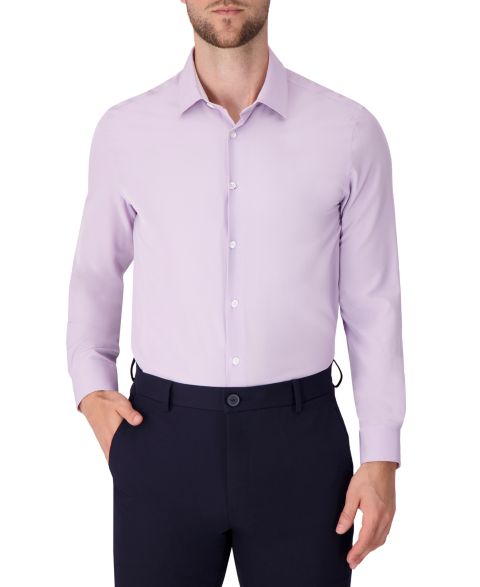 Мужская рубашка Report Collection Long Sleeve 4-Way Solid Woven Dress Shirt, цвет: Лавандовый