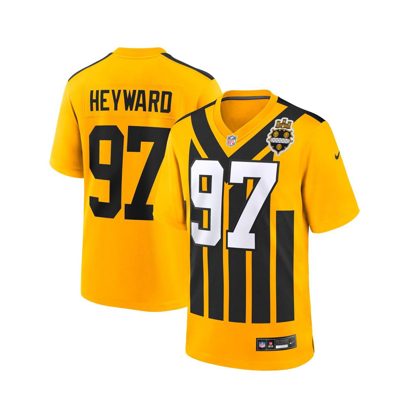 Мужской топ Nike Cameron Heyward Gold Pittsburgh Steelers Alternate 1933 Throwback Game Jersey — фото 1
