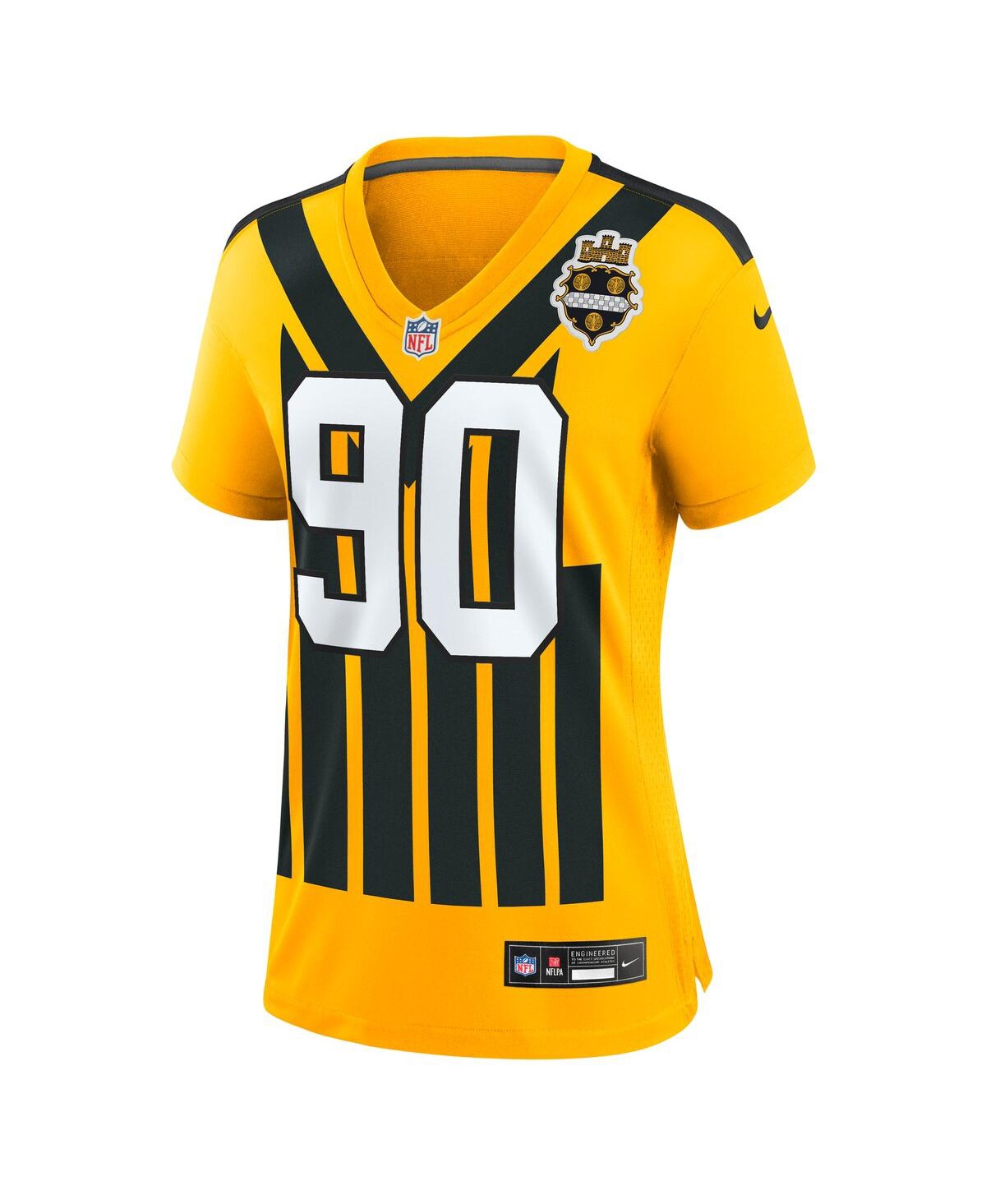 Nike T.j. Watt Gold Pittsburgh Steelers Alternate 1933 Throwback Legend Player Performance Top In Yellow