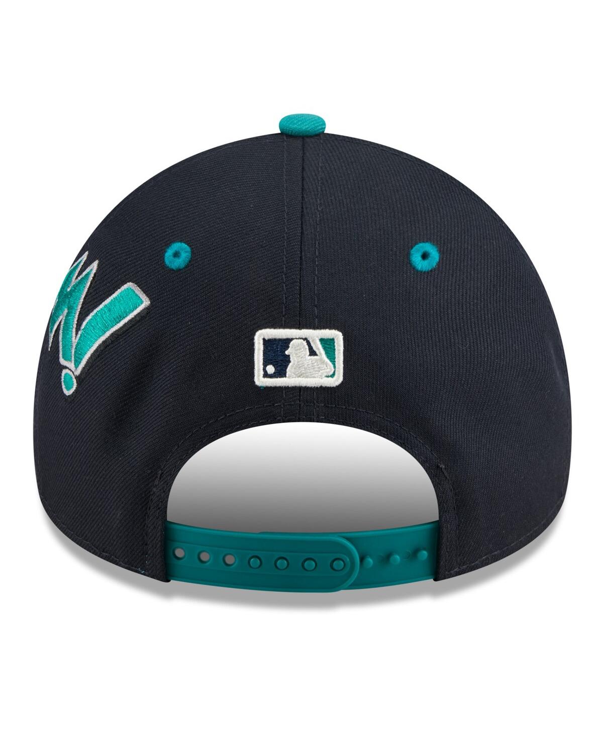 New Era Big Boys And Girls Navy/teal Seattle Mariners 2025 Mlb Diamond Hero Edition A-frame 9forty Adjustabl In Multi