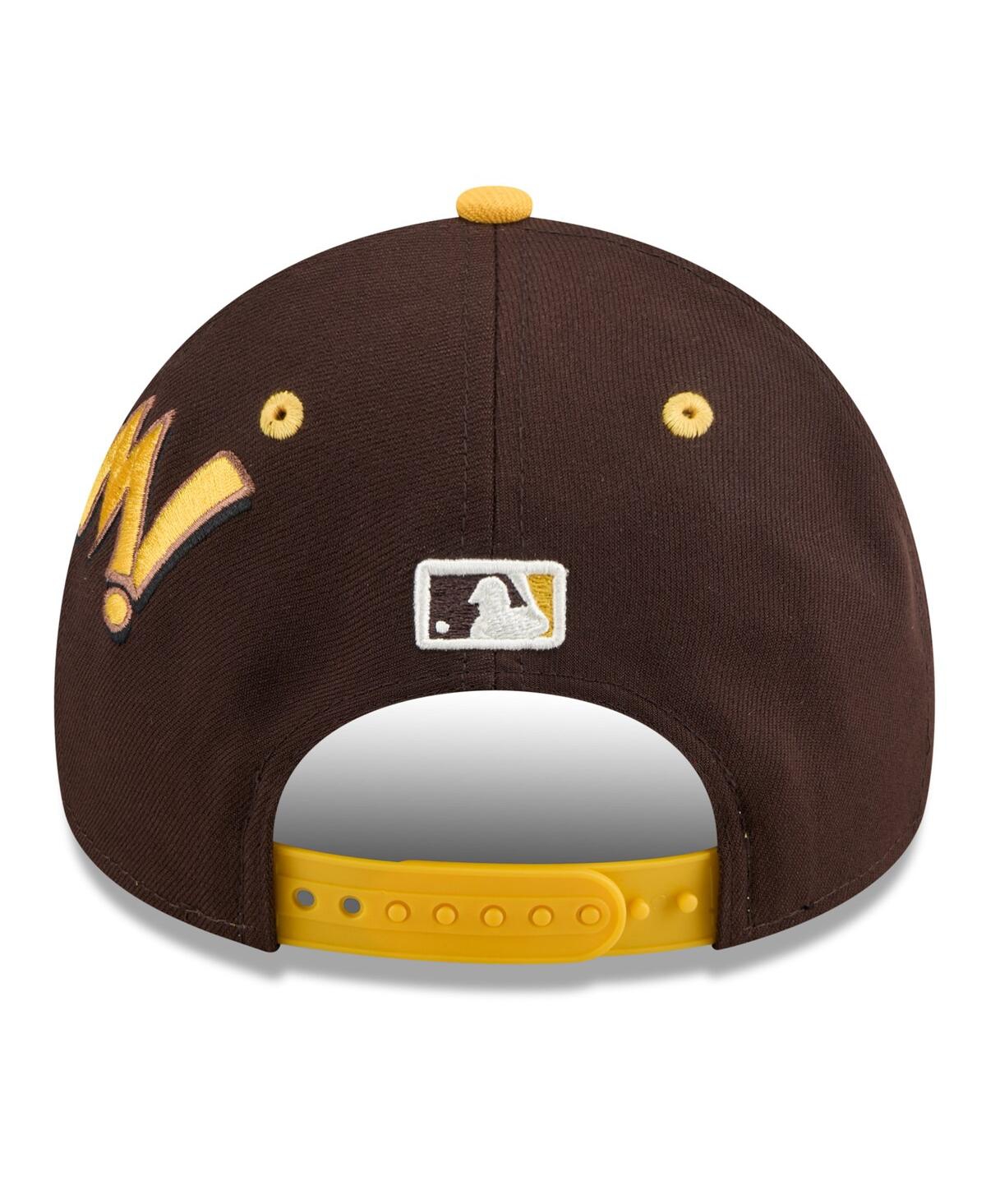 New Era Big Boys And Girls Brown/gold San Diego Padres 2025 Mlb Diamond Hero Edition A-frame 9forty Adjustab In Multi