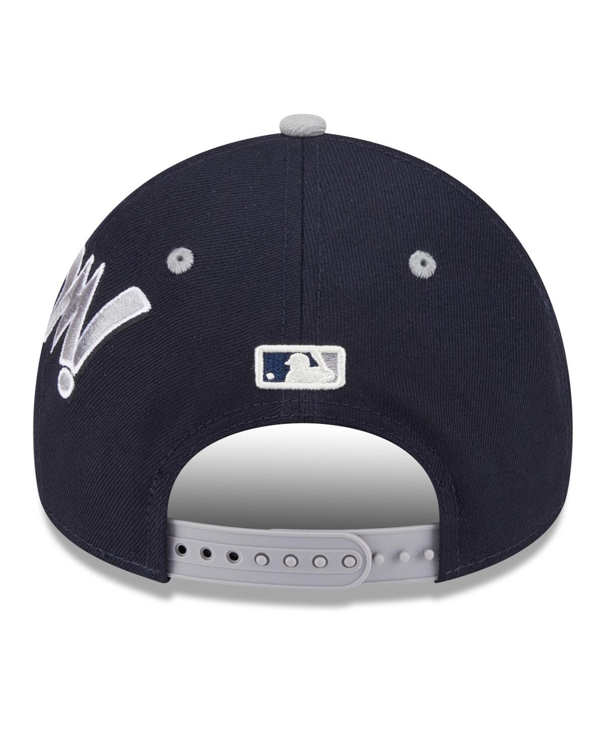 New Era Big Boys And Girls Navy/gray New York Yankees 2025 Mlb Diamond Hero Edition A-frame 9forty Adjustabl In Gray