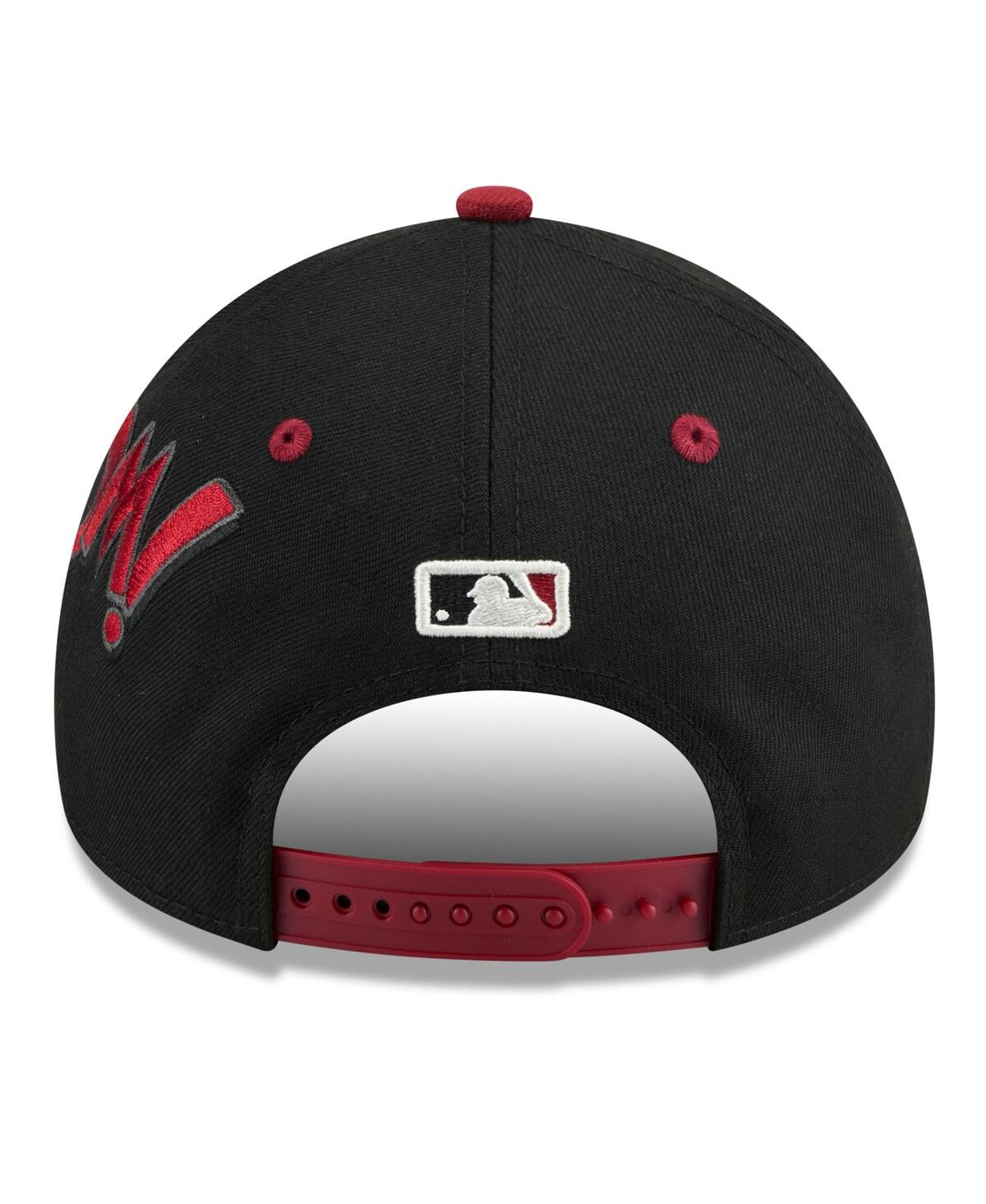 New Era Big Boys And Girls Black/red Arizona Diamondbacks 2025 Mlb Diamond Hero Edition A-frame 9forty Adjus In Multi
