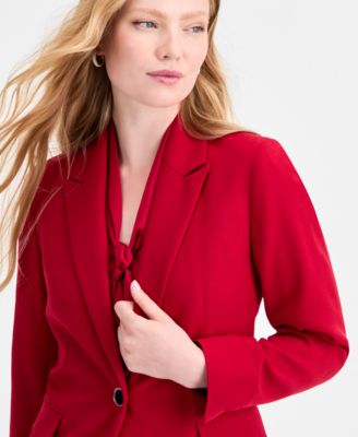 Women's Peak-Lapel Single-Button Blazer, Regular & Petite