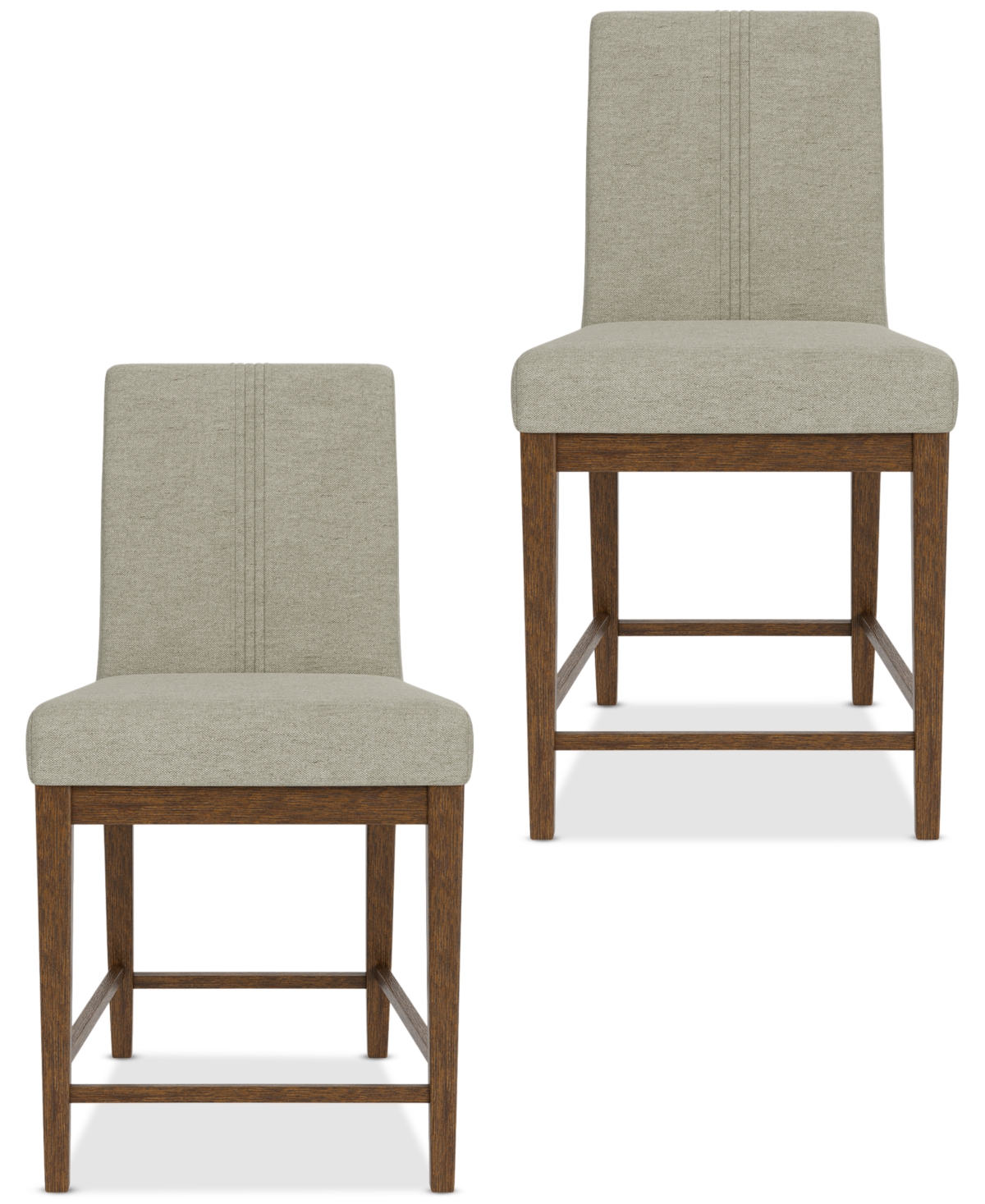 Macy's Davie Cracked Oak 2 Pc. Upholstered Chair Set In Brown