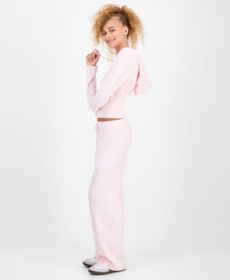 Juniors' Chenille Wide-Leg Knit Pants