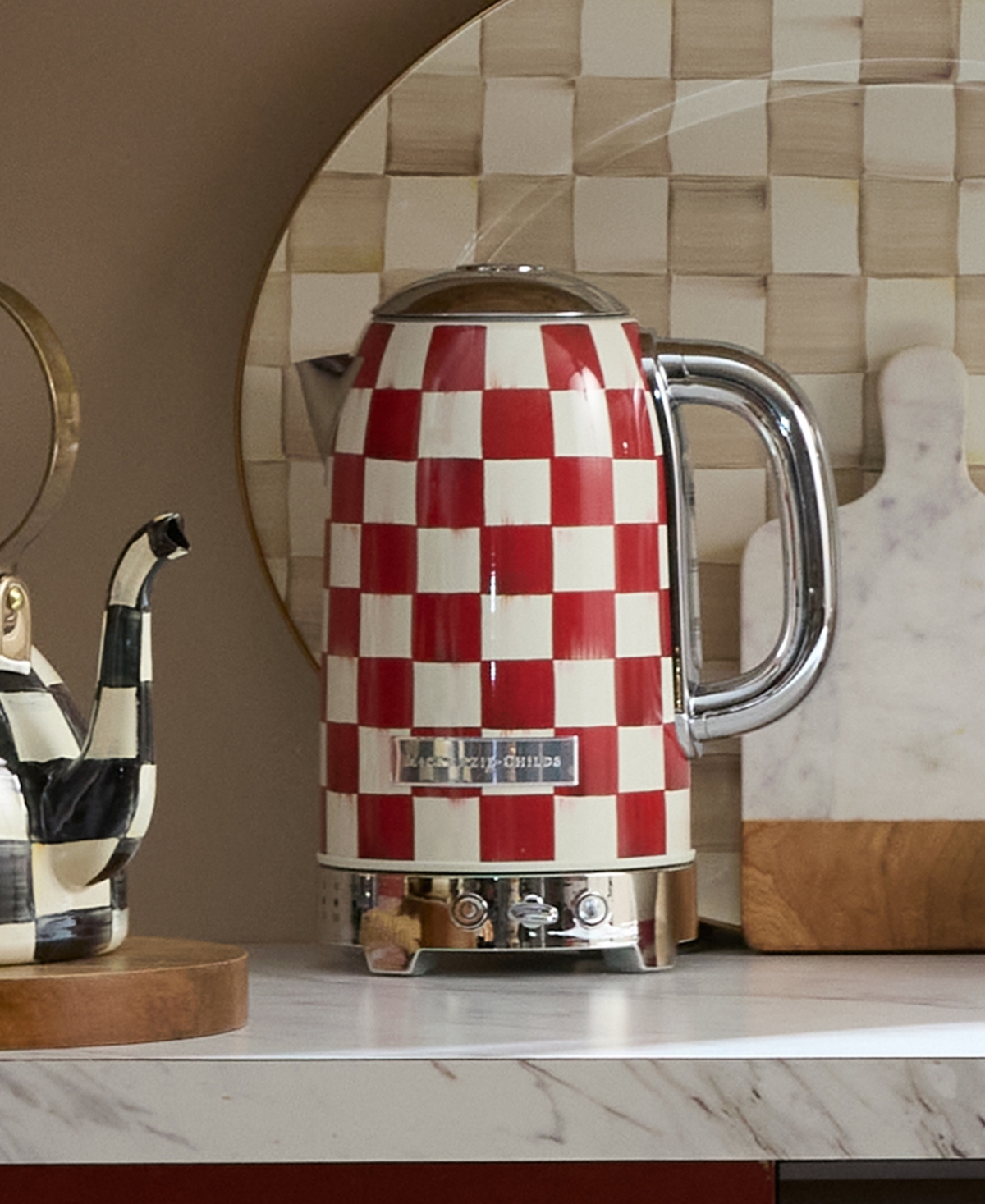 MacKenzie-Childs Cherry Check Electric Kettle