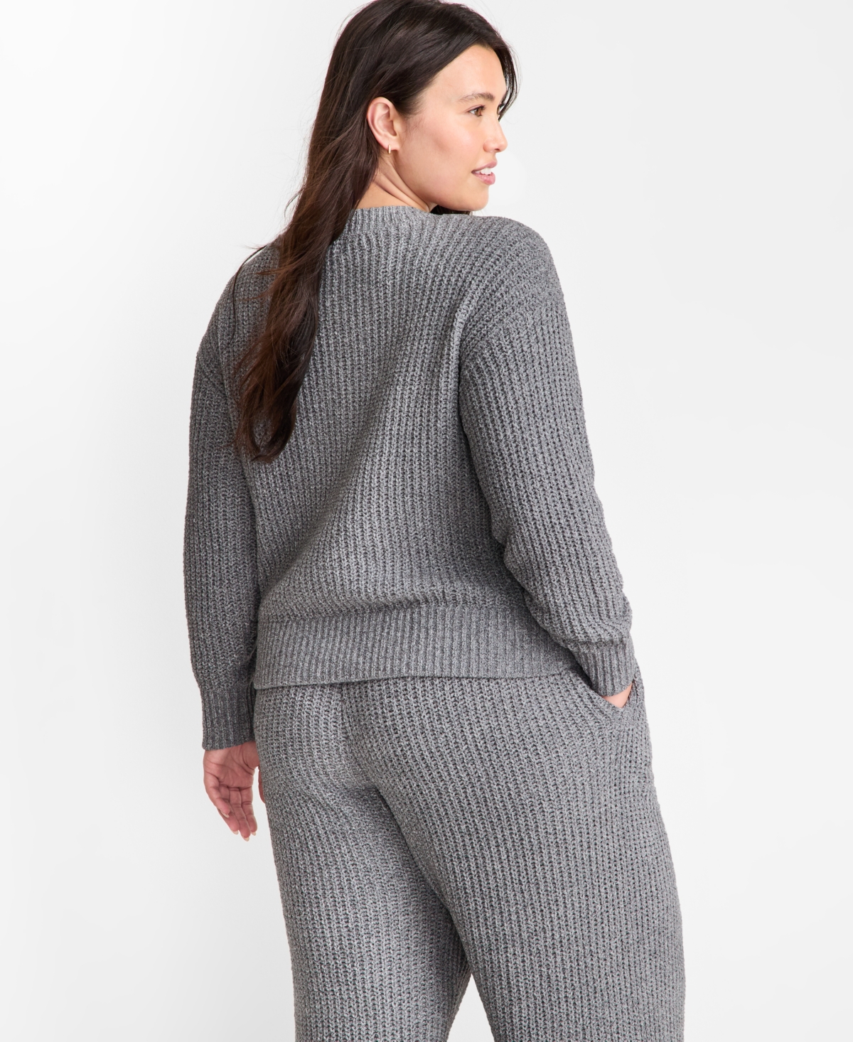 State Of Day Women's Chenille Sweater & Pant Set, Xs-3x, Macy's Exclusive In Gray