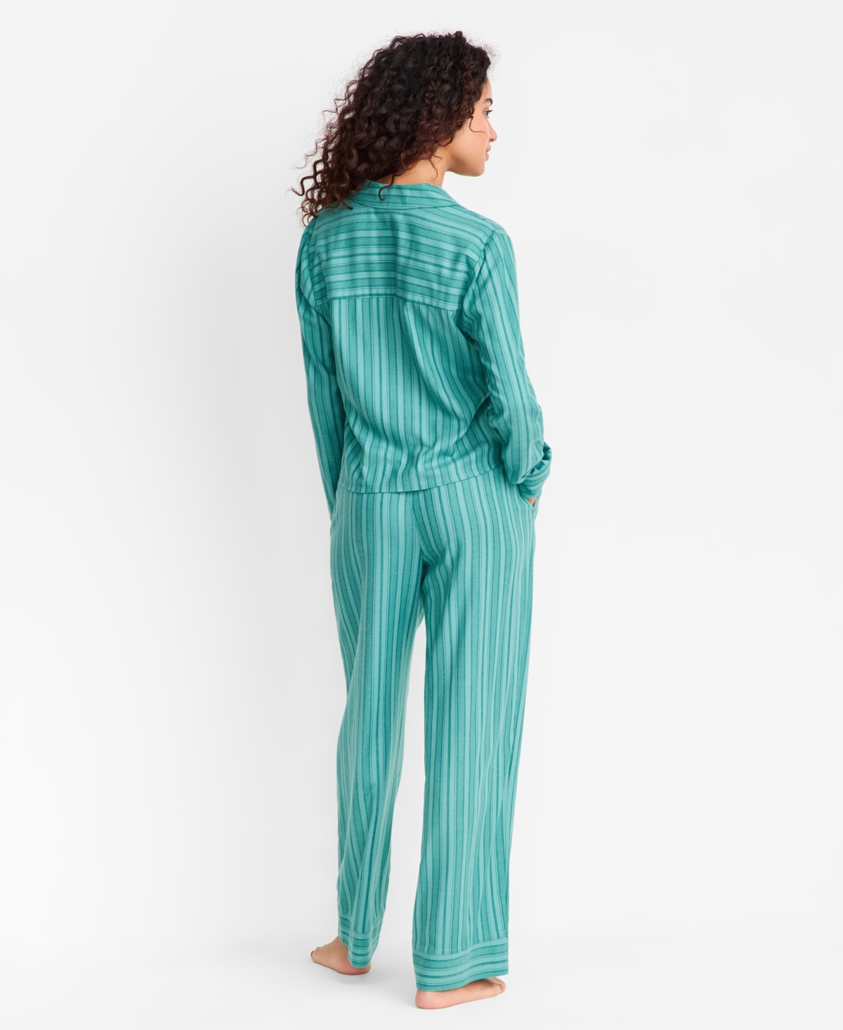 State Of Day Women's Flannel Pajama Set, Macy's Exclusive In Green