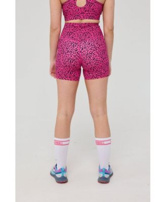 Women's Infinite High Waisted Shorts - Pink Leopard