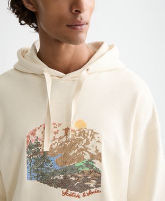 Men's Loose Fit Embroidered Artwork Hoodie