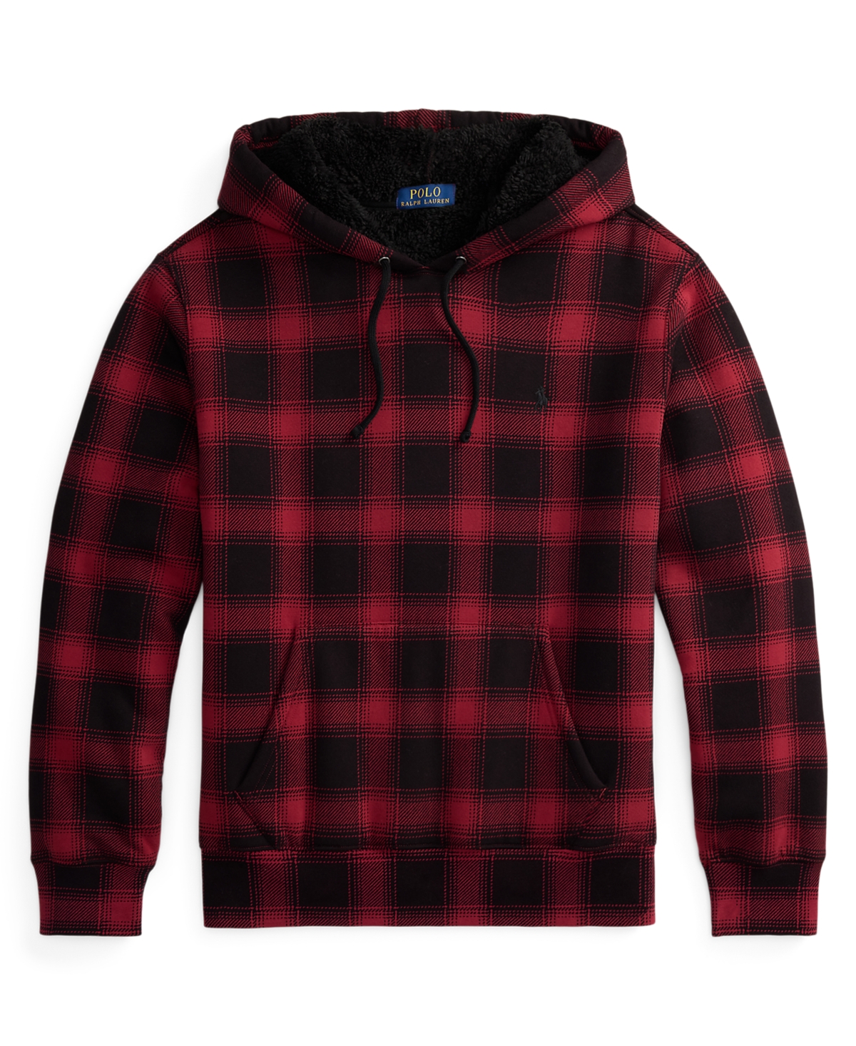 Polo Ralph Lauren Men's Plaid Long-sleeve Hoodie In Red